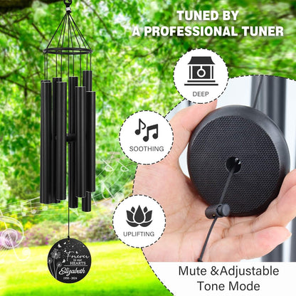 Personalized 36" Memorial Wind Chimes for Outside, Sympathy and Bereavement Gift for Loss of Loved One, A Thoughtful Remembrance of Mother, Father or Husband for Garden and Patio