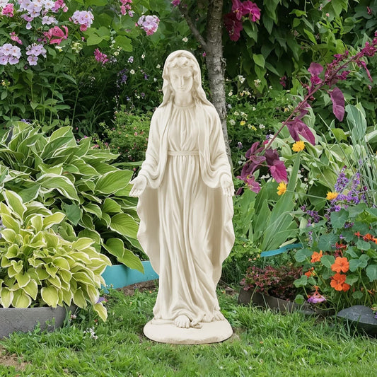 Virgin Mary Outdoor Statue, 29.4" H Blessed Mother Mary Religious Garden Statue, Large Statue of Our Lady Mary for Patio Yard Home Decor