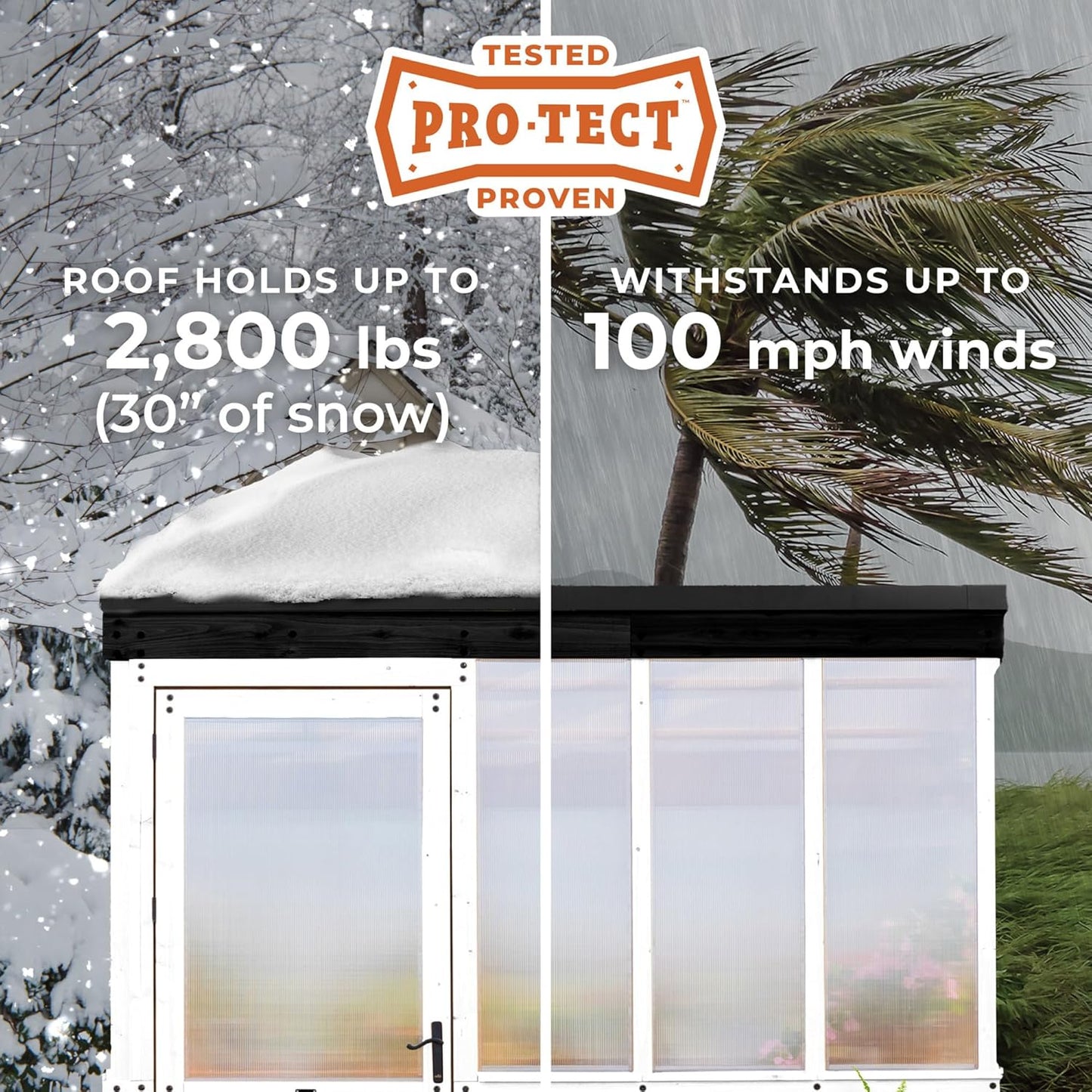 Backyard Discovery Willow 9' x 6' White Cedar Wood and Polycarbonate Walk-in Greenhouse Kit with Exhaust Fan, Windows, Hose Hook-Ups, PowerPort, Staging Shelves for Year-Round Outdoor Gardening