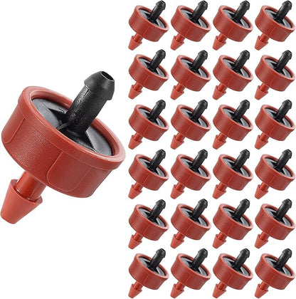 30Pcs 1 GPH Pressure Compensating Irrigation Spot Drippers,Constant Flow Barb Outlet Watering Dripper Emitters Heads Parts for 1/4 Inch Watering Tubing Line for Garden Pots Plant Irrigation Systems