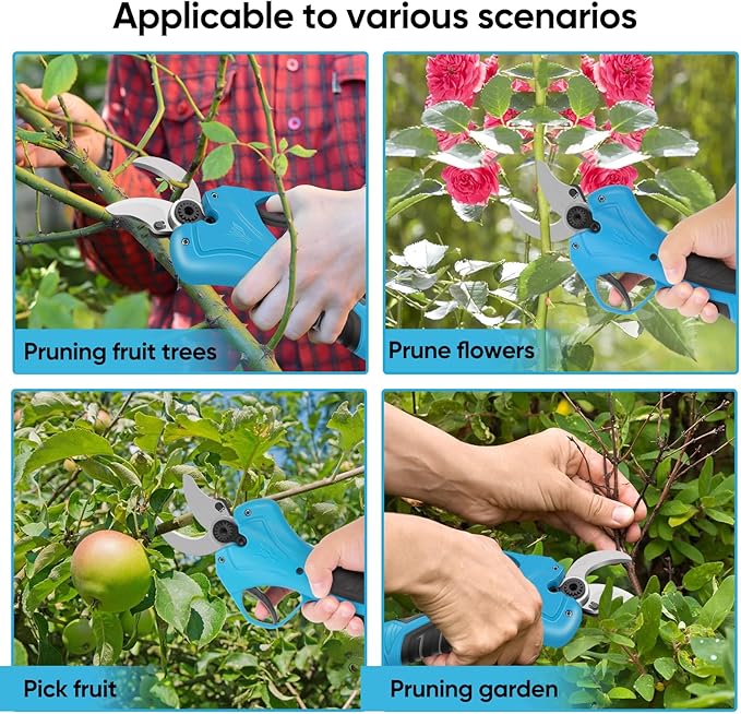 Electric Pruning Shears,1.2in(30mm) Cutting Diameter Pruning Shear for Gardening with 2Pcs 2.0Ah Rechargeable Batteries and 1 Charger, Branch Cutter for Tree Trimming