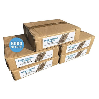 Sandbaggy DRIP TUBING Stakes Landscape Staples | 5 inch Length | Drip Anchors | Landscape Pins | Lawn Nails | Garden Stakes | Hold Drip Tubing Up to 1/4" Diameter | 14-Gauge Standard | Pack of 5000