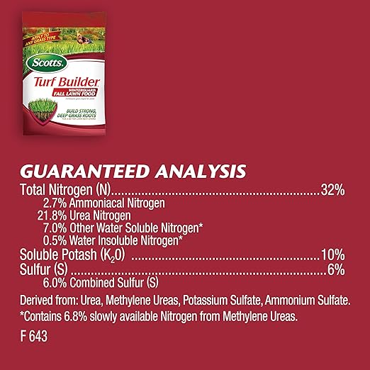Scotts Turf Builder WinterGuard Fall Lawn Fertilizer for All Grass Types, 12,000 sq. ft., 32.3 lbs.