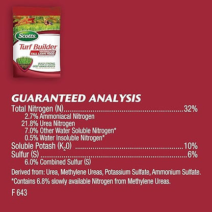 Scotts Turf Builder WinterGuard Fall Lawn Fertilizer for All Grass Types, 12,000 sq. ft., 32.3 lbs.