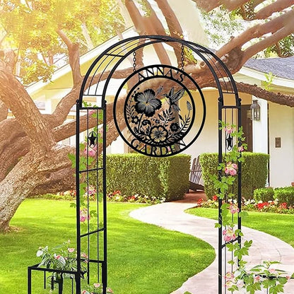 Custom Metal Garden Sign, Personalized Metal Home Garden Sign, Garden Gecor for Outside, Personalized Garden Signs with Name, Flower Garden Sign, Mom Grandma Women gifts