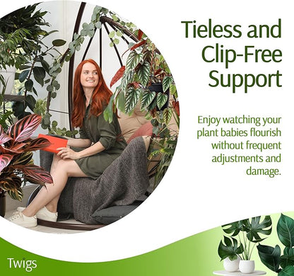 Stackable Plant Support Stakes, Stem Holder Structures for Indoor & Outdoor Use, Garden Accessories for Climbing & Potted Plants, Trellis Alternative - Begonia Red, 3 Pack, 17" L