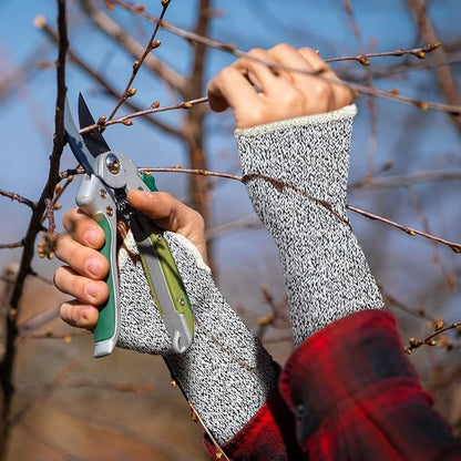 MIG4U Cut Resistant Sleeves 2 Pairs, Forearm Protection Level 5 Protective Guards with Hole for Working, Gardening, Mechanic