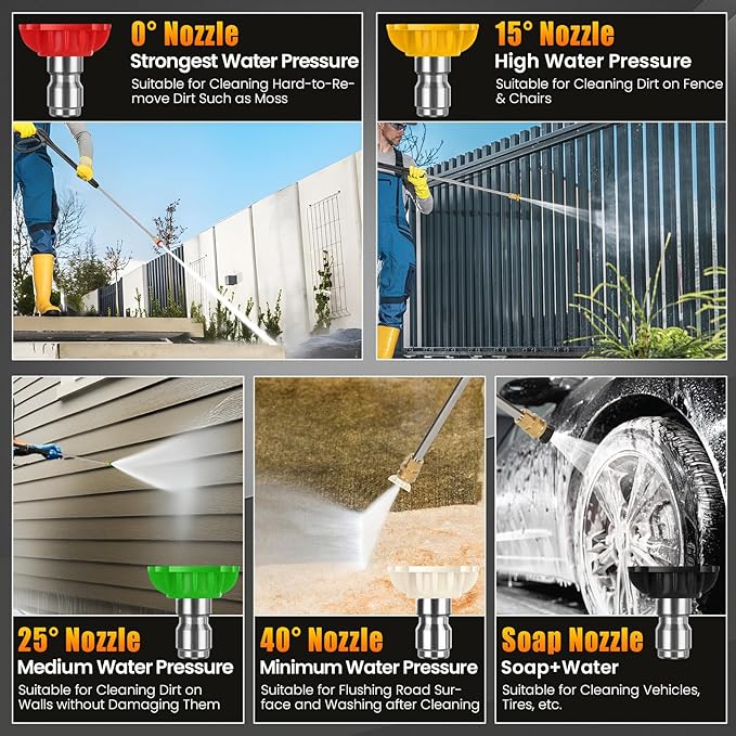 4200PSI Pressure Washer 4.0GPM Gas Power Washer 212CC Gas Powered Washing Machine Commercial High Pressure Washer with 25ft Hose&5 Nozzles for Patio Garden (Dark Black)