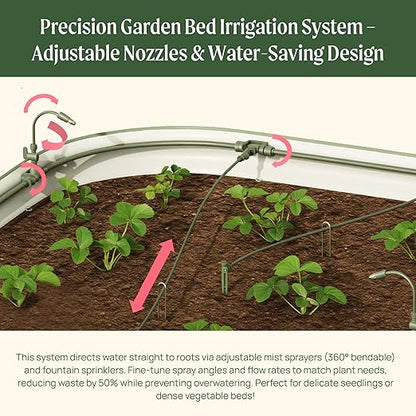 Vego Garden Irrigation Kit - Drip Irrigation System for Raised Garden Beds, Efficient Watering Solution for Vegetables, Flowers, and Plants, Easy DIY Installation (Large)