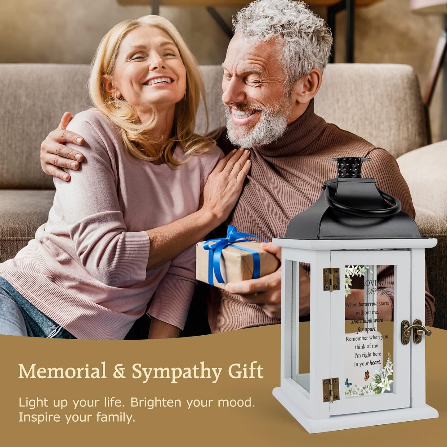 Memorial Lantern - Bereavement Sympathy Gifts for Loss of Loved One Memorial Gifts for Loss of Mother Loss of Father Remembrance Gifts