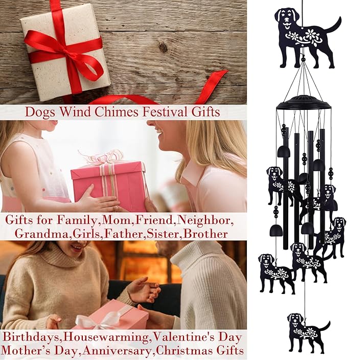 Dogs Wind Chimes Decor, Mobile Blessing Wind Bells Decorate, Dog Chime, Sympathy Wind Catcher, Memorial Gifts for Mom,Grandma,Woman (Housewarming/Outside/Indoor/Home/Room/Porch/Yard/Garden Decoration)