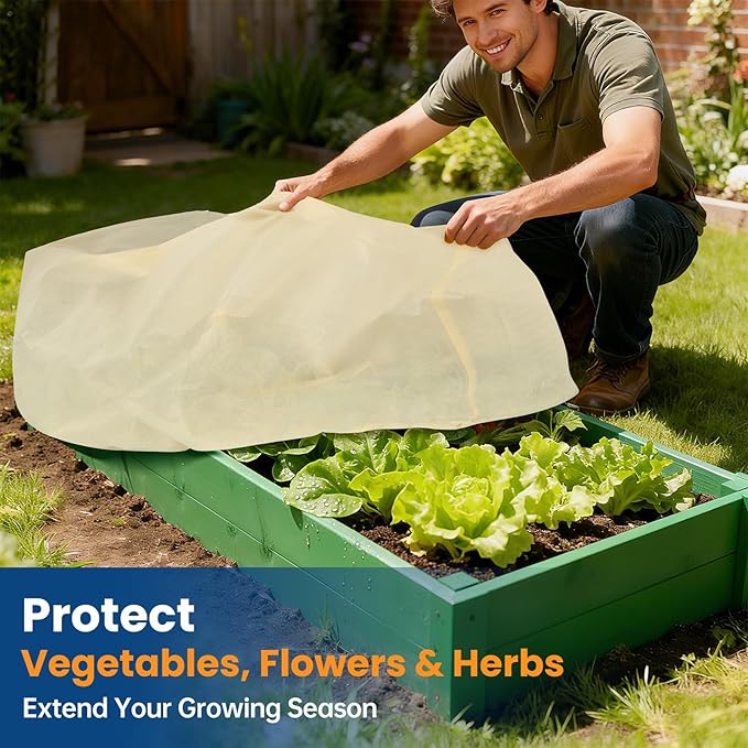 Plant Covers Freeze Protection, 2 Pack Garden Covers for Potted Plants, Frost Cloths for Outdoor Plants, Winter Protection for Vegetables & Flowers (40"×15"×18")