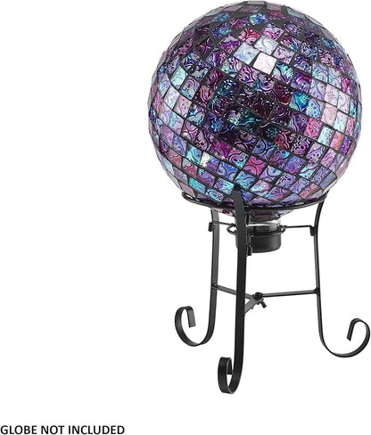 Alpine Corporation 10 Inch Tall Metal Stand fits one 8 Inch or 10 Inch Gazing Globe, Black