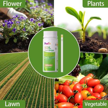 Soil pH Test Kits - 2 in 1 Soil Testing Kits with Test Tube - 100 Pcs Professional Test Soil pH & Nitrogen for Garden Lawn Yard Grass Home