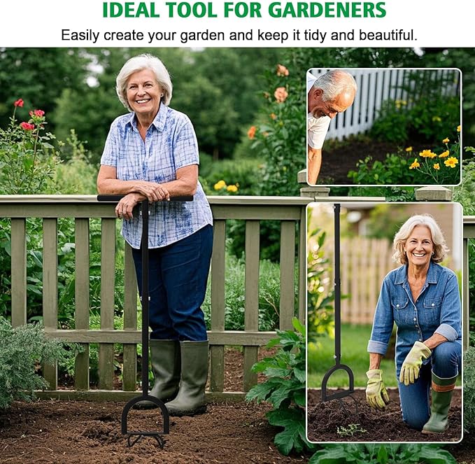 Hand Tiller Garden Claw Twist Tiller Cultivator Tiller Soil Loosener Lawn Aerator, Rototiller, for Garden Bed and Plant Box Cultivator Garden Tools