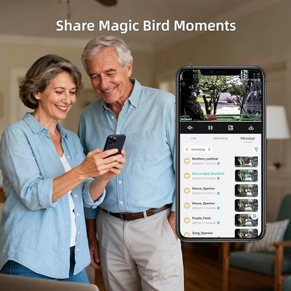 Bird Feeder with Camera, Smart Bird Cam with AI Identify BirdSpecies, Auto Record BirdVideo, Instant Notifications, 2K Video Live Stream Camera with Solar Panel for Birds Lover (Blue)