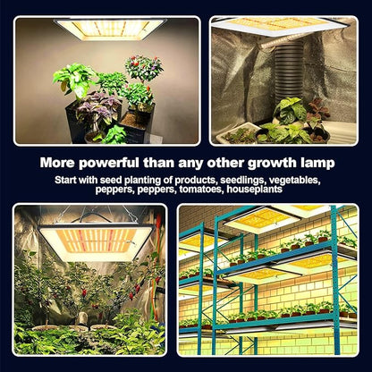 KOSCHEAL KT600 LED Grow Light Use with LM301B LEDs Sunlike Full Spectrum Grow Lights for Seedlings Indoor Plants Veg and Bloom Growing Lamps for 2x2ft Coverage Output 65W±5%