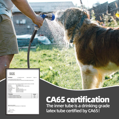 SPECILITE 75ft 304 Stainless Steel Garden Hose Metal, Heavy Duty Water Pipe with Nozzles for Yard, Outdoor - Flexible, Never Kink & Tangle, Puncture Resistant (Black)