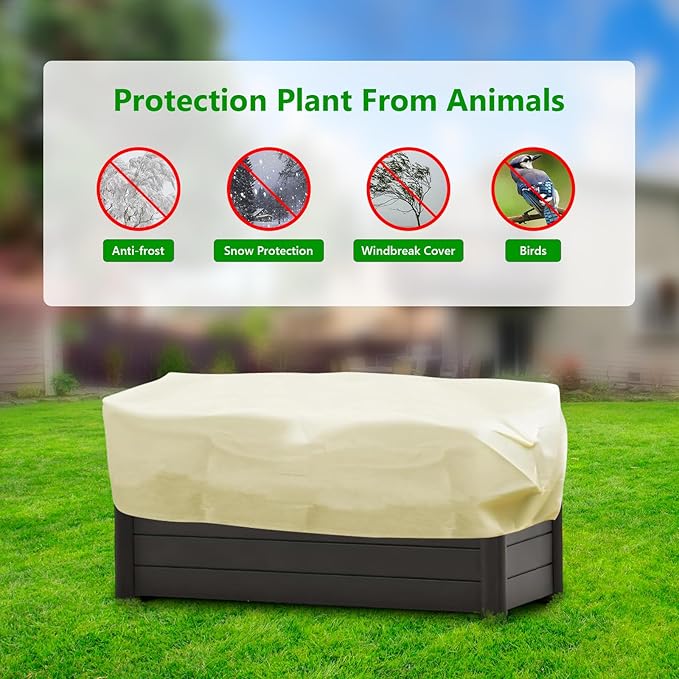 Plant Covers Freeze Protection, 4 Pack Frost Blankets for Outdoor Plants – 2 Rectangular (22"x60"x20") & 2 Round (32"x48") Winter Plant Covers, 2.4oz/yd² Frost Cloth Plant Protection