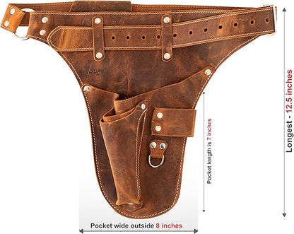 Garden Florist Tool Belt for Men | Leather Tool Belt for Women | Handmade Belt for Gardener, Electrician, and Carpenter | Leather Florist Belt (Brown CrazyHorse) (Brown crazy-horse, one size)