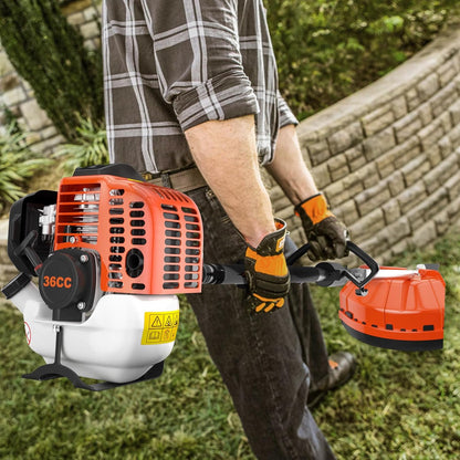 36cc Gas Trimmer Edger Mower, 3 in 1 Grade Weed Wacker, Powerful 2 Stroke Gas String Trimmer Yard Tool, Carb Compliant Lawn Equipment, Quick Start Grass Cutter