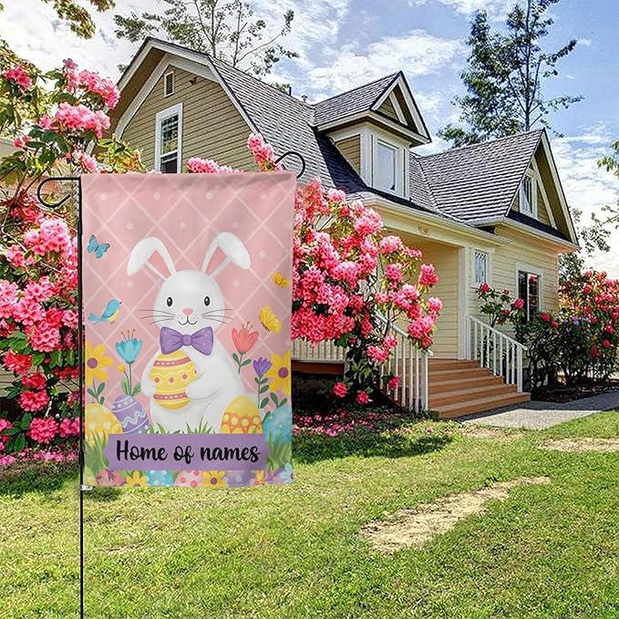 Custom Easter Garden Flag for Outdoor Personalized Easter Yard Flags Decor Customized Flag Add Your Own Picture/Text House Lawn Banner Double Sided Home Wall Decoration 12.5x18 28x40