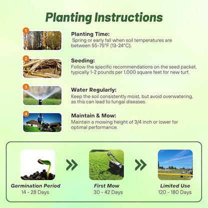 Outsidepride T-1 Creeping Bentgrass Seed - 5 lbs Fine-Bladed, Premium Quality Turf, Grass Seed for Smooth Surface, & High-Traffic Areas, Ideal Grass for Golf Courses Putting Greens, & Fairways