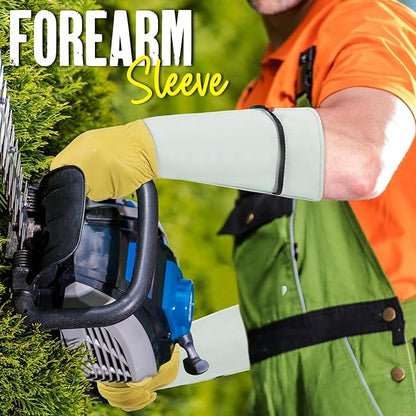 HANDLANDY Rose Gloves for Men & Women, Long Leather Gardening Gloves Thorn Proof, Best Garden Gifts & Tools for Gardener (Yellow-beige, Large (Pack of 1))