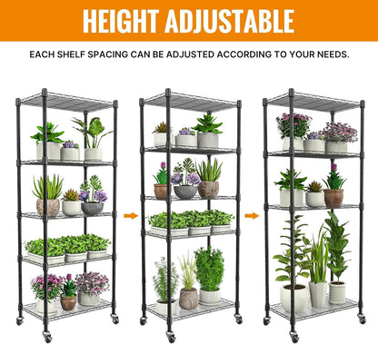 Small Greenhouse for Indoors, 5 Tier 23.1" L×13.2" W×61.2" H mini Greenhouse Outdoor, Indoor Adjustable Shelves