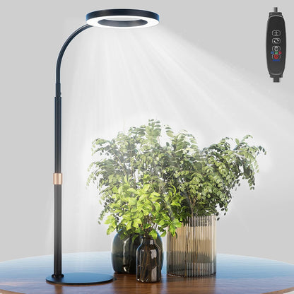 bseah Grow Light, LED Plant Light for Indoor Plants Growing, Full Spectrum Desk Grow Lamp with Pedestal, Automatic Timer for 3H/9H/12H, 10 Dimmable Levels, Height Adjustable