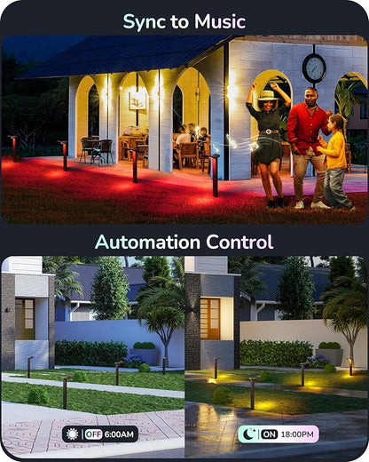 EDISHINE Smart Halloween Landscape Path Lights, RGBW 350LM Plug in LED Pathway Lights, APP Control, Compatible with Alexa & Google, Music Sync, Waterproof Aluminum Outdoor Landscape Lighting for Yard