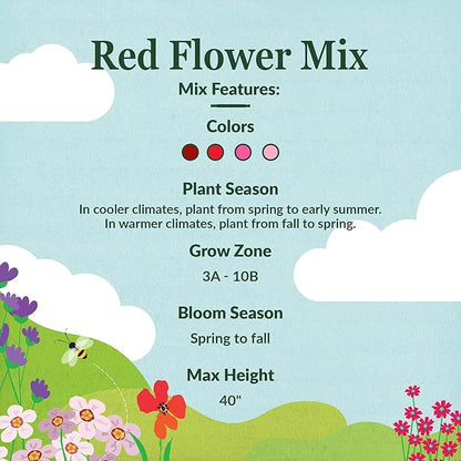 Ferry-Morse Red Mix Bulk Flower Seeds, 1lb