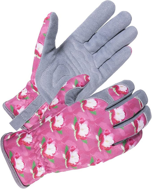 SKYDEER Premium Genuine Deerskin Suede Women's Gardening Gloves, Ultra-Soft Padded, Comfort Fit for Work (SD6612/M)