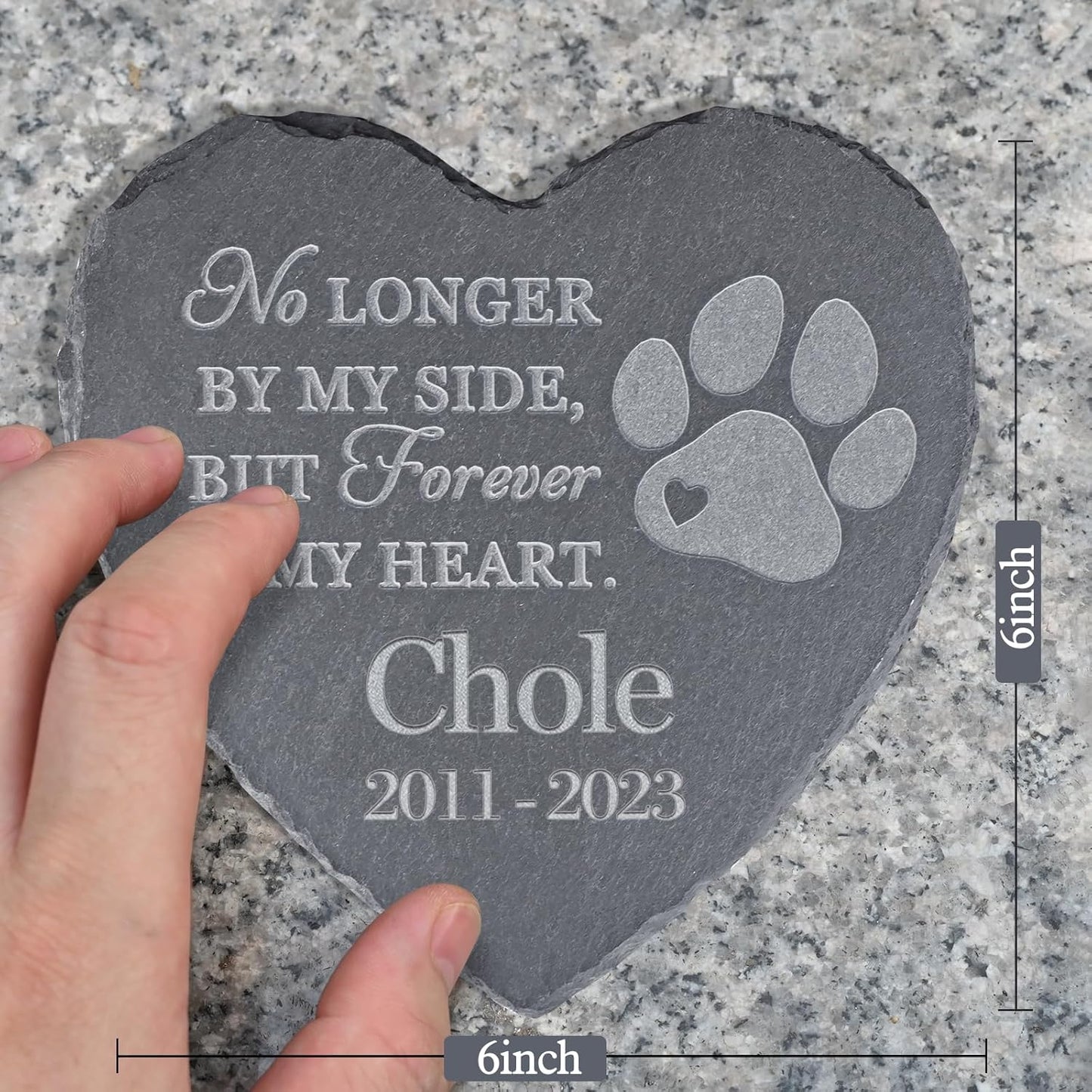 Personalized Dog Memorial Stone - In Memory of Pet Loss Sympathy Gift - Cat Tombstone Headstone With Paw Print