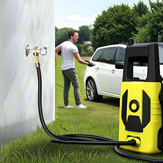 Garden Hose Quick Connect, Brass Hose Quick Connect fittinging, 3/4 Inch Heavy Duty Hose Connector, Leak-Proof, Easy to Install, Compatible with Standard Garden Hoses (2 Pack)