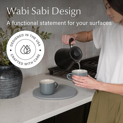 Dorai Stone Plant Pot Saucer – 2 Large Diatomite Water-Catching Trays for Indoor Plants