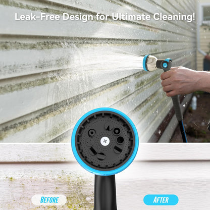 Retractable Garden Hose Reel 100 ft x 1/2 in, Heavy Duty Hose Reel Wall Mount with Any Length Lock, Auto Rewind System, 180° Swivel Bracket, 10-Pattern Garden Hose Nozzle, Dark Grey