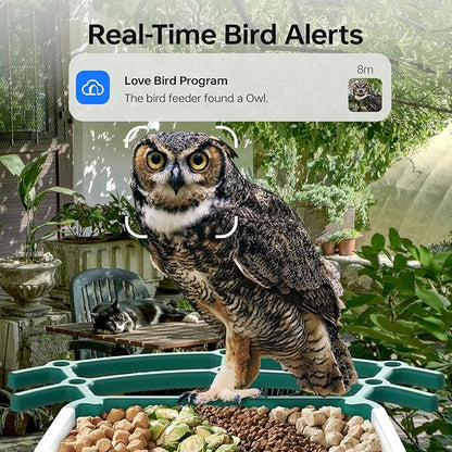 Bird Feeders for Outdoors, Smart Bird Feeder with Camera Solar Powered, AI Species Identification, 3K Video Live Stream Camera, 5Mp HD Night Vision, Instant Arrival Alerts