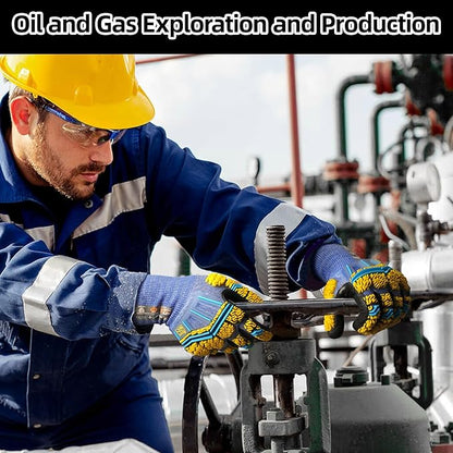 Schwer PRO-SKIN Impact Gloves with ANSI A4 Cut Reistant Protection, Flexible and Comfortable Work Gloves with Grip，Touchscreen, Used for Oil and Gas E&P，Mechanic, Construction, Non-PFAS, L, PM3900-T