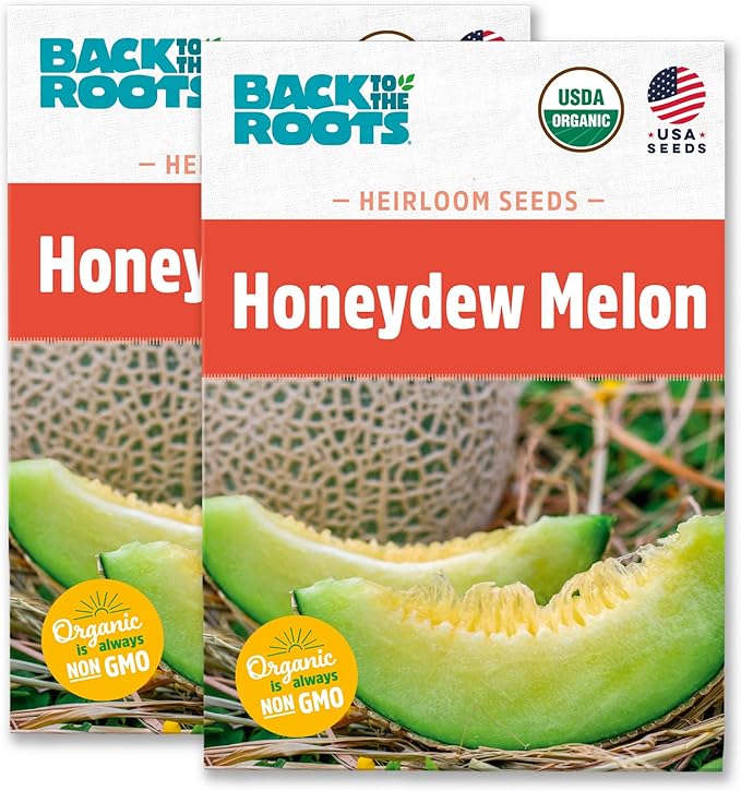 Back to The Roots 100% Organic Heirloom Seeds - Honeydew Melon Value Pack (1.6g Total)