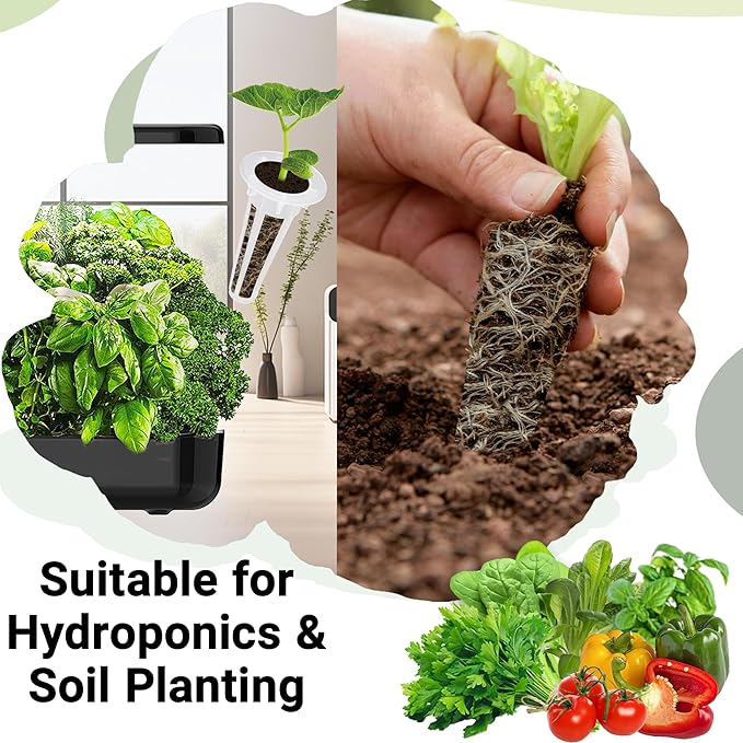 Herb & Salad Seed Pods for All Hydroponics Growing Systems, 8 Pods with 600+ Seeds of Basil, Spinach, Romaine, Red Cherry Tomato, Italian Parsley and Bell Pepper