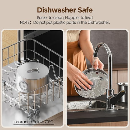 Cat Water Fountain Stainless Steel: Cat Fountain for Drinking with Filter - Pet Water Fountain for Cats Indoor - Automatic Pet Water Dispenser Bowl - 6 Carbon Filters & 3 Foam Filters