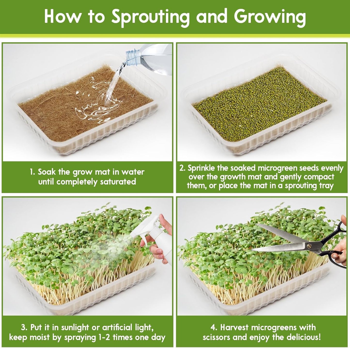 Legigo 12 Pack Jute Plant Grow Mat for Microgreens- 10" X 10" Hydroponic Grow Pads for 1010 Growing Trays, Hemp Fiber Mats Sprouting Pads Microgreens Growing Kit for Indoor Organic Wheatgrass Sprouts