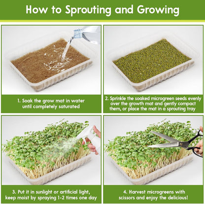 Legigo 12 Pack Jute Plant Grow Mat for Microgreens- 10" X 10" Hydroponic Grow Pads for 1010 Growing Trays, Hemp Fiber Mats Sprouting Pads Microgreens Growing Kit for Indoor Organic Wheatgrass Sprouts