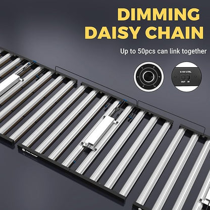 Phlizon FD9600 1000W Plant Led Grow Light for 4x4 5x5 6x6 7x7ft Indoor Commercial Plants Daisy Chain Dimmable Grow Light Brand Driver Foldable Full Spectrum UV IR Growing Lamps (FD9600)