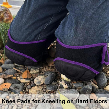 Gardening Knee Pads for Men/Woman, Adjustable Knee Pad for Washing Floors Cleaning House Kitchen, Comfortable Foam Knee Protector for Kneeling on Hard Floor, Soft Working Kneepads for Adult, Purple L (1 Pair)
