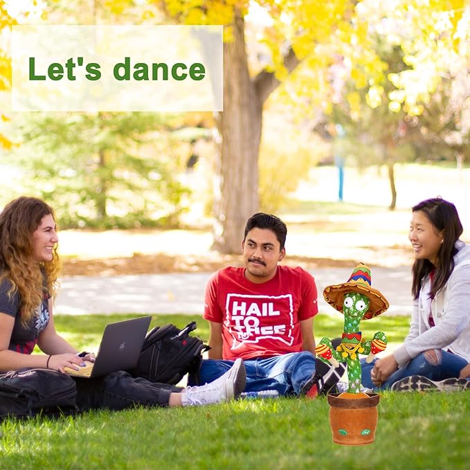 MIAODAM Talking Cactus Dancing Cactus Toy for Baby Toddler, Singing Plush Repeats What You Say for Kids with 60 English Songs Mimicking Toy for Baby Gift