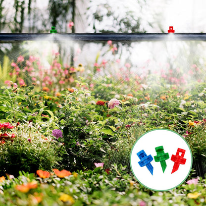 210Pcs Drip Irrigation Emitters 90/180/360 Degree Micro Sprinkler Heads Misting Sprinkler Refraction Automizing Micro Sprayer Irrigation Misting Nozzles for Plants Water Garden Irrigation System