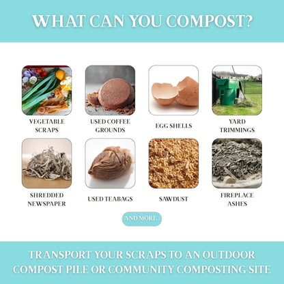 Martha Stewart Indoor Compost Bin | Countertop Composting Bucket for Kitchen | .7 Gallon Capacity | Includes Filter | Plant Based Materials | Sage Green