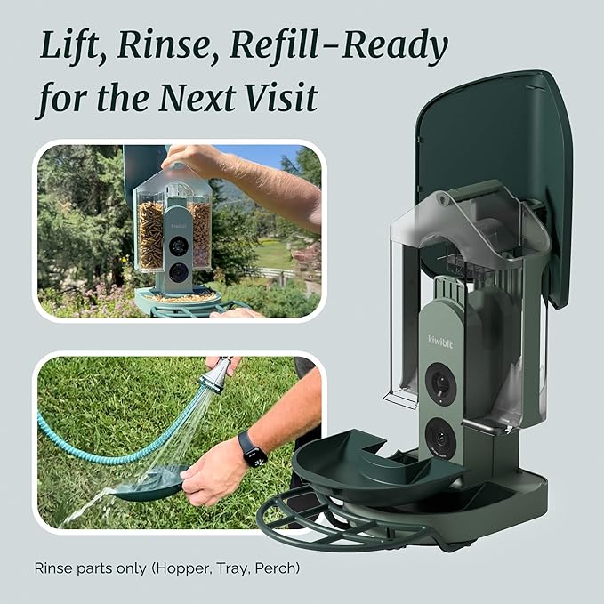 Beako™ Smart Bird Feeder with 4K Camera 4.4W Solar Roof for Outdoors - Ultra HD Live Stream & Photos, 10,000+ Bird Species AI-Identified, Real-Time Motion Detection, Easy Setup, Refill & Clean